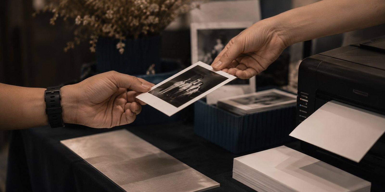 Close detail of a photographic print