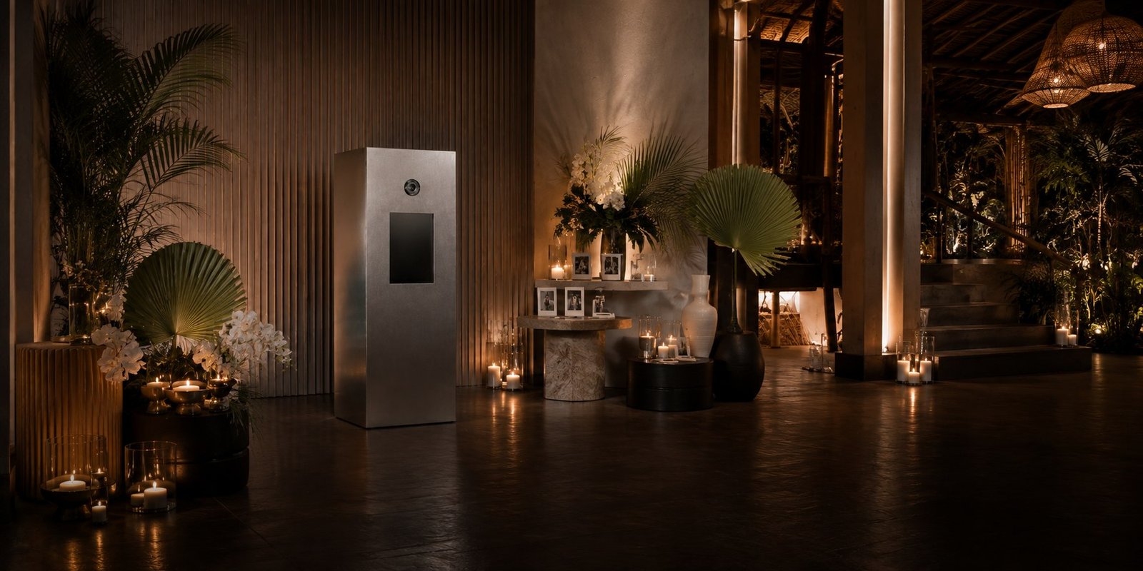 Meža booth prepared for a sophisticated birthday celebration